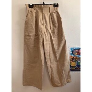 Zara beige wide leg pants